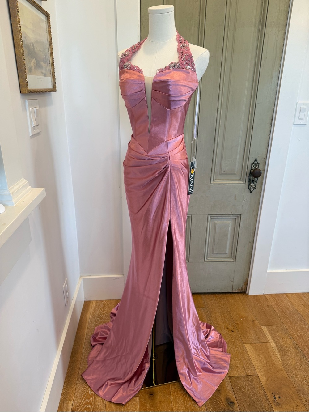 Jovani NWT Satin Halter Gown